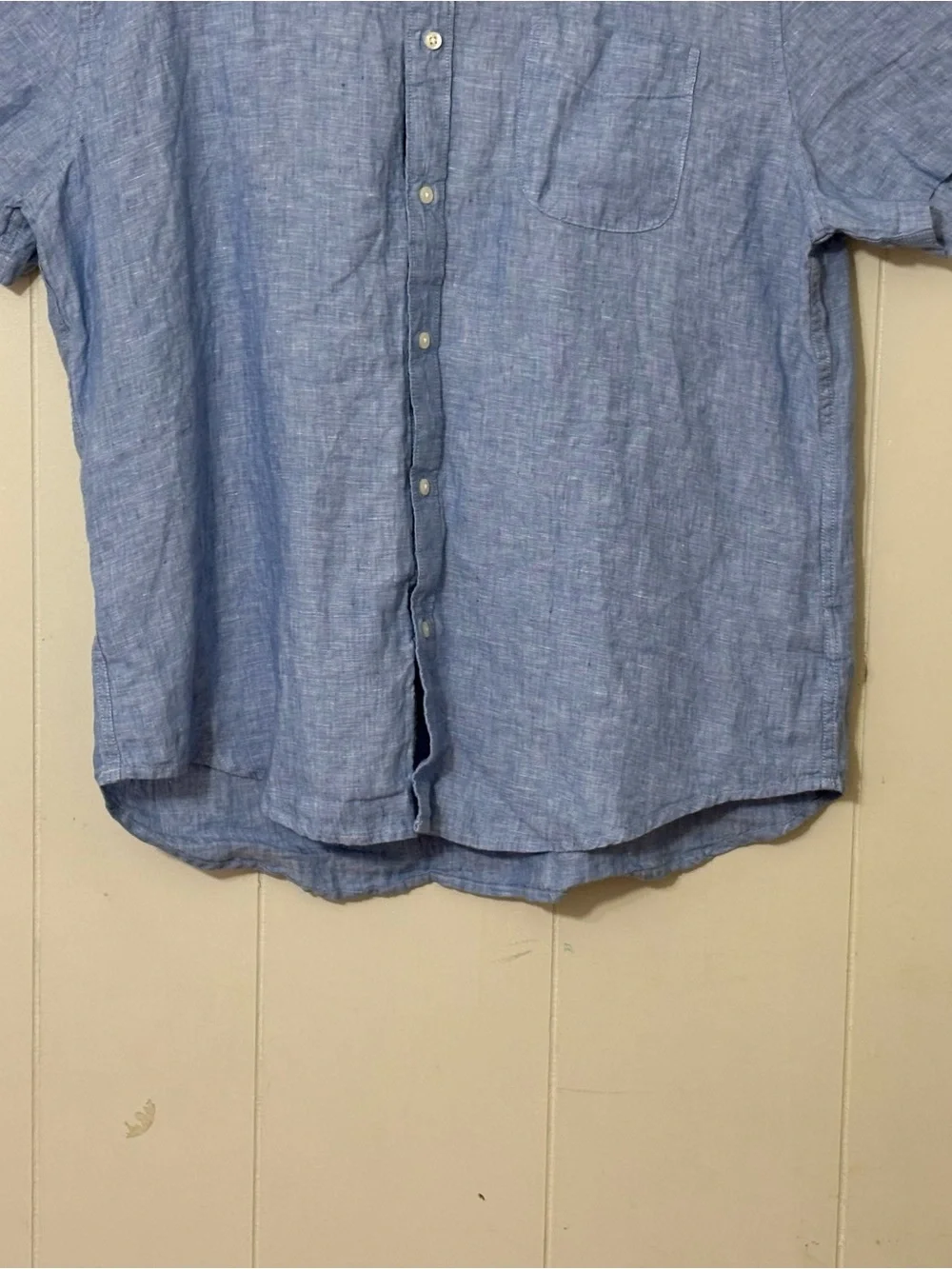 J.Crew Baird McNutt Irish Linen Shirt XL Blue Short Sleeve Button Front NWT - Picture 3 of 15